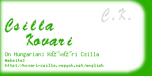 csilla kovari business card